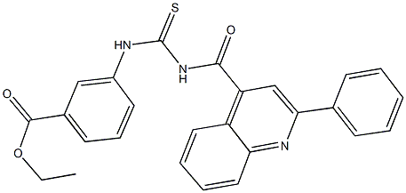 ethyl 3-[({[(2-phenyl-4-quinolinyl)carbonyl]amino}carbothioyl)amino]benzoate 구조식 이미지