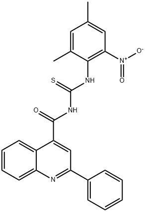 N-{2-nitro-4,6-dimethylphenyl}-N'-[(2-phenyl-4-quinolinyl)carbonyl]thiourea Structure