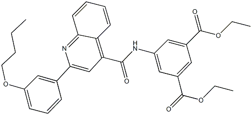 diethyl 5-({[2-(3-butoxyphenyl)-4-quinolinyl]carbonyl}amino)isophthalate Structure