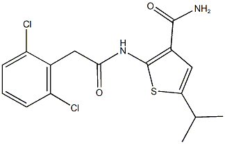 2-{[(2,6-dichlorophenyl)acetyl]amino}-5-isopropyl-3-thiophenecarboxamide 구조식 이미지