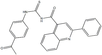 N-(4-acetylphenyl)-N'-[(2-phenyl-4-quinolinyl)carbonyl]thiourea 구조식 이미지