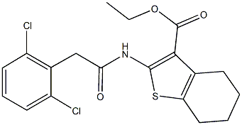 ethyl 2-{[(2,6-dichlorophenyl)acetyl]amino}-4,5,6,7-tetrahydro-1-benzothiophene-3-carboxylate Structure