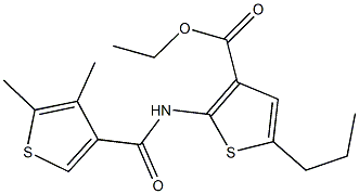 ethyl 2-{[(4,5-dimethyl-3-thienyl)carbonyl]amino}-5-propyl-3-thiophenecarboxylate 구조식 이미지