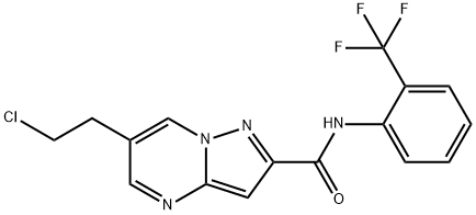 6-(2-chloroethyl)-N-[2-(trifluoromethyl)phenyl]pyrazolo[1,5-a]pyrimidine-2-carboxamide Structure