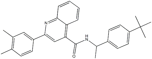 N-[1-(4-tert-butylphenyl)ethyl]-2-(3,4-dimethylphenyl)-4-quinolinecarboxamide Structure