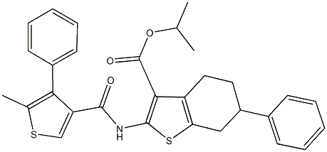 isopropyl 2-{[(5-methyl-4-phenyl-3-thienyl)carbonyl]amino}-6-phenyl-4,5,6,7-tetrahydro-1-benzothiophene-3-carboxylate Structure