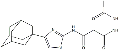 3-(2-acetylhydrazino)-N-[4-(1-adamantyl)-1,3-thiazol-2-yl]-3-oxopropanamide 구조식 이미지