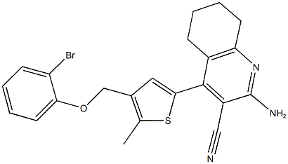 2-amino-4-{4-[(2-bromophenoxy)methyl]-5-methyl-2-thienyl}-5,6,7,8-tetrahydro-3-quinolinecarbonitrile 구조식 이미지