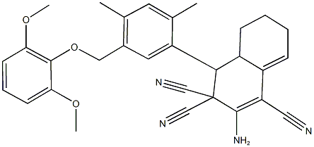 2-amino-4-{5-[(2,6-dimethoxyphenoxy)methyl]-2,4-dimethylphenyl}-4a,5,6,7-tetrahydro-1,3,3(4H)-naphthalenetricarbonitrile 구조식 이미지