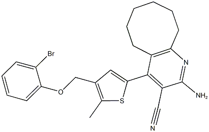 2-amino-4-{4-[(2-bromophenoxy)methyl]-5-methyl-2-thienyl}-5,6,7,8,9,10-hexahydrocycloocta[b]pyridine-3-carbonitrile 구조식 이미지