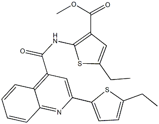 methyl 5-ethyl-2-({[2-(5-ethyl-2-thienyl)-4-quinolinyl]carbonyl}amino)-3-thiophenecarboxylate 구조식 이미지