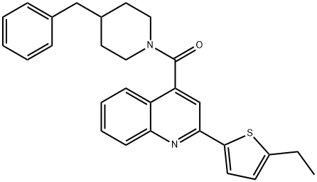 4-[(4-benzyl-1-piperidinyl)carbonyl]-2-(5-ethyl-2-thienyl)quinoline 구조식 이미지