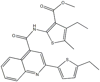 methyl 4-ethyl-2-({[2-(5-ethyl-2-thienyl)-4-quinolinyl]carbonyl}amino)-5-methyl-3-thiophenecarboxylate 구조식 이미지