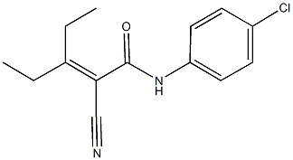 N-(4-chlorophenyl)-2-cyano-3-ethyl-2-pentenamide 구조식 이미지