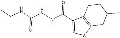 N-ethyl-2-[(6-methyl-4,5,6,7-tetrahydro-1-benzothien-3-yl)carbonyl]hydrazinecarbothioamide 구조식 이미지