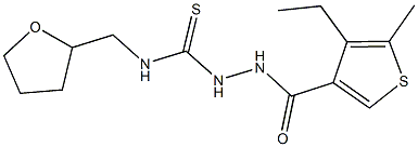 2-[(4-ethyl-5-methyl-3-thienyl)carbonyl]-N-(tetrahydro-2-furanylmethyl)hydrazinecarbothioamide Structure