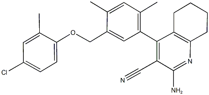 2-amino-4-{5-[(4-chloro-2-methylphenoxy)methyl]-2,4-dimethylphenyl}-5,6,7,8-tetrahydro-3-quinolinecarbonitrile 구조식 이미지