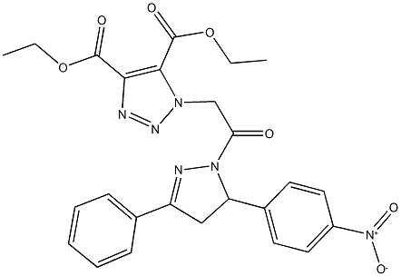 diethyl 1-[2-(5-{4-nitrophenyl}-3-phenyl-4,5-dihydro-1H-pyrazol-1-yl)-2-oxoethyl]-1H-1,2,3-triazole-4,5-dicarboxylate 구조식 이미지