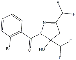 1-(2-bromobenzoyl)-3,5-bis(difluoromethyl)-4,5-dihydro-1H-pyrazol-5-ol 구조식 이미지