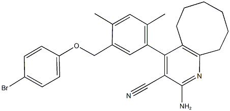 2-amino-4-{5-[(4-bromophenoxy)methyl]-2,4-dimethylphenyl}-5,6,7,8,9,10-hexahydrocycloocta[b]pyridine-3-carbonitrile 구조식 이미지