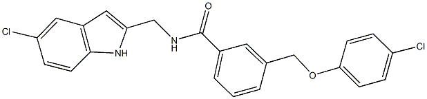 N-[(5-chloro-1H-indol-2-yl)methyl]-3-[(4-chlorophenoxy)methyl]benzamide 구조식 이미지