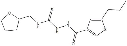 2-[(5-propyl-3-thienyl)carbonyl]-N-(tetrahydro-2-furanylmethyl)hydrazinecarbothioamide Structure