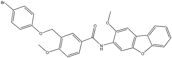3-[(4-bromophenoxy)methyl]-4-methoxy-N-(2-methoxydibenzo[b,d]furan-3-yl)benzamide 구조식 이미지