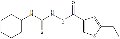 N-cyclohexyl-2-[(5-ethyl-3-thienyl)carbonyl]hydrazinecarbothioamide 구조식 이미지