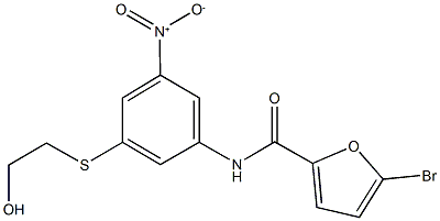 5-bromo-N-{3-[(2-hydroxyethyl)sulfanyl]-5-nitrophenyl}-2-furamide 구조식 이미지