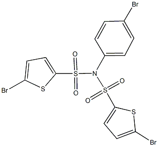 5-bromo-N-(4-bromophenyl)-N-[(5-bromo-2-thienyl)sulfonyl]-2-thiophenesulfonamide 구조식 이미지