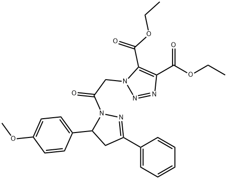 diethyl 1-{2-[5-(4-methoxyphenyl)-3-phenyl-4,5-dihydro-1H-pyrazol-1-yl]-2-oxoethyl}-1H-1,2,3-triazole-4,5-dicarboxylate 구조식 이미지