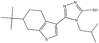 5-(6-tert-butyl-4,5,6,7-tetrahydro-1-benzothien-3-yl)-4-isobutyl-4H-1,2,4-triazol-3-yl hydrosulfide 구조식 이미지