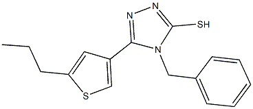 4-benzyl-5-(5-propyl-3-thienyl)-4H-1,2,4-triazol-3-yl hydrosulfide Structure