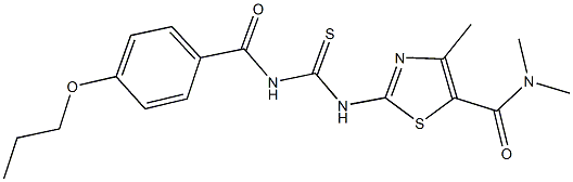 N,N,4-trimethyl-2-({[(4-propoxybenzoyl)amino]carbothioyl}amino)-1,3-thiazole-5-carboxamide Structure