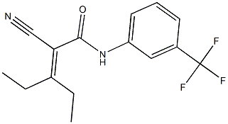 2-cyano-3-ethyl-N-[3-(trifluoromethyl)phenyl]-2-pentenamide Structure