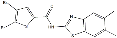 4,5-dibromo-N-(5,6-dimethyl-1,3-benzothiazol-2-yl)-2-thiophenecarboxamide Structure