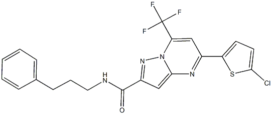 5-(5-chloro-2-thienyl)-N-(3-phenylpropyl)-7-(trifluoromethyl)pyrazolo[1,5-a]pyrimidine-2-carboxamide Structure