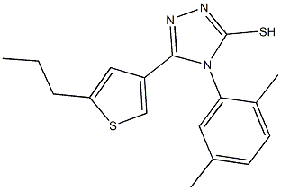 4-(2,5-dimethylphenyl)-5-(5-propyl-3-thienyl)-4H-1,2,4-triazol-3-yl hydrosulfide 구조식 이미지
