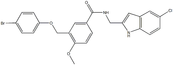 3-[(4-bromophenoxy)methyl]-N-[(5-chloro-1H-indol-2-yl)methyl]-4-methoxybenzamide Structure