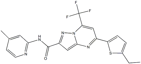 5-(5-ethyl-2-thienyl)-N-(4-methyl-2-pyridinyl)-7-(trifluoromethyl)pyrazolo[1,5-a]pyrimidine-2-carboxamide Structure