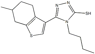 4-butyl-5-(6-methyl-4,5,6,7-tetrahydro-1-benzothien-3-yl)-4H-1,2,4-triazol-3-yl hydrosulfide Structure