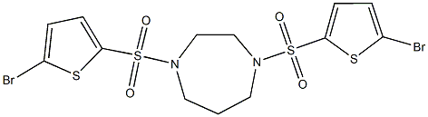 1,4-bis[(5-bromo-2-thienyl)sulfonyl]-1,4-diazepane 구조식 이미지