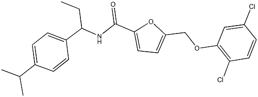 5-[(2,5-dichlorophenoxy)methyl]-N-[1-(4-isopropylphenyl)propyl]-2-furamide Structure