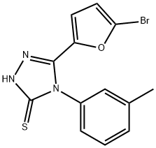 5-(5-bromo-2-furyl)-4-(3-methylphenyl)-4H-1,2,4-triazol-3-yl hydrosulfide 구조식 이미지