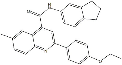 N-(2,3-dihydro-1H-inden-5-yl)-2-(4-ethoxyphenyl)-6-methyl-4-quinolinecarboxamide 구조식 이미지