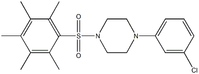 1-(3-chlorophenyl)-4-[(2,3,4,5,6-pentamethylphenyl)sulfonyl]piperazine Structure