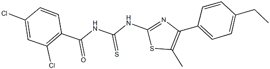 N-(2,4-dichlorobenzoyl)-N'-[4-(4-ethylphenyl)-5-methyl-1,3-thiazol-2-yl]thiourea 구조식 이미지