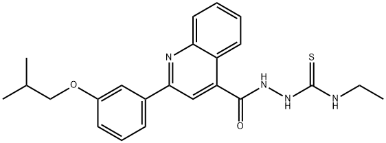 N-ethyl-2-{[2-(3-isobutoxyphenyl)-4-quinolinyl]carbonyl}hydrazinecarbothioamide 구조식 이미지