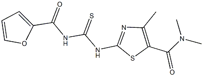 2-{[(2-furoylamino)carbothioyl]amino}-N,N,4-trimethyl-1,3-thiazole-5-carboxamide Structure