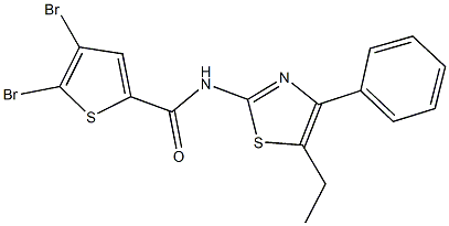 4,5-dibromo-N-(5-ethyl-4-phenyl-1,3-thiazol-2-yl)-2-thiophenecarboxamide Structure